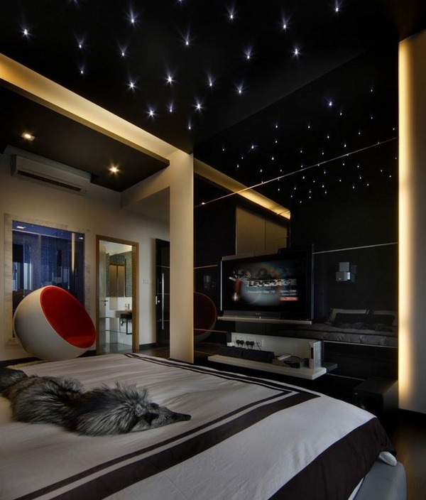 teen bedroom design dark colors starry sky modern interior ideas
