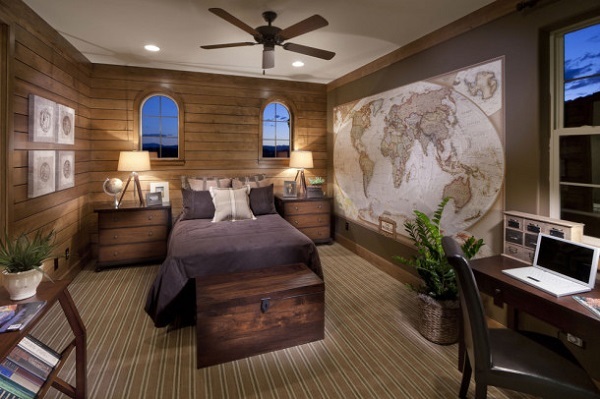 teen bedroom design ideas word map wall decor rustic interior