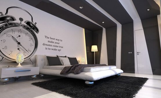 teen-boy-room-ideas-black-white-stripped-wallpaper-cool-wall-decoration