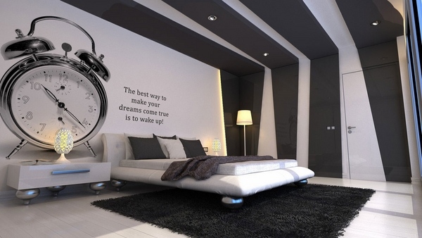 teen boy room ideas black white stripped wallpaper cool wall decoration
