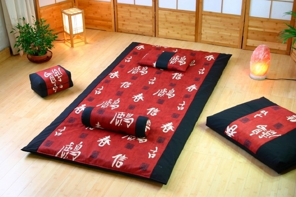 traditional futon mattress Japanese futon mattress red black
