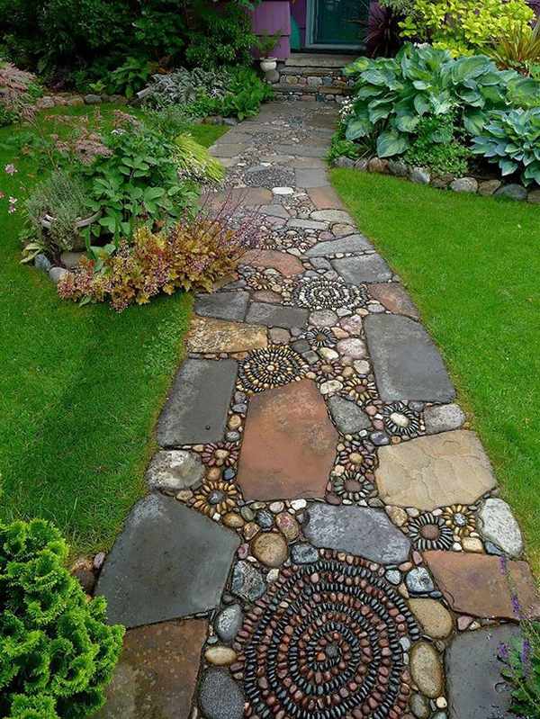 unique pebble stone garden path ideas landscape ideas 