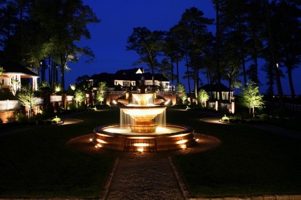 Awesome-LED-landscape-lighting-ideas-trees-fountain-lights