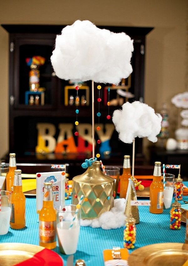 Baby shower decoration baby girl clouds theme 