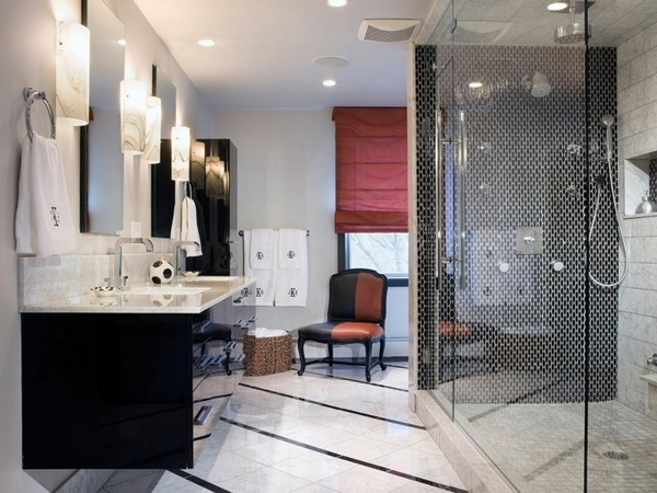Bathroom-design-mosaic-tiles-walk-in-shower-glass-wall-modern-vanity