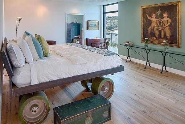 Cliff dwelling Austin bedroom furniture costom bed giant wheels