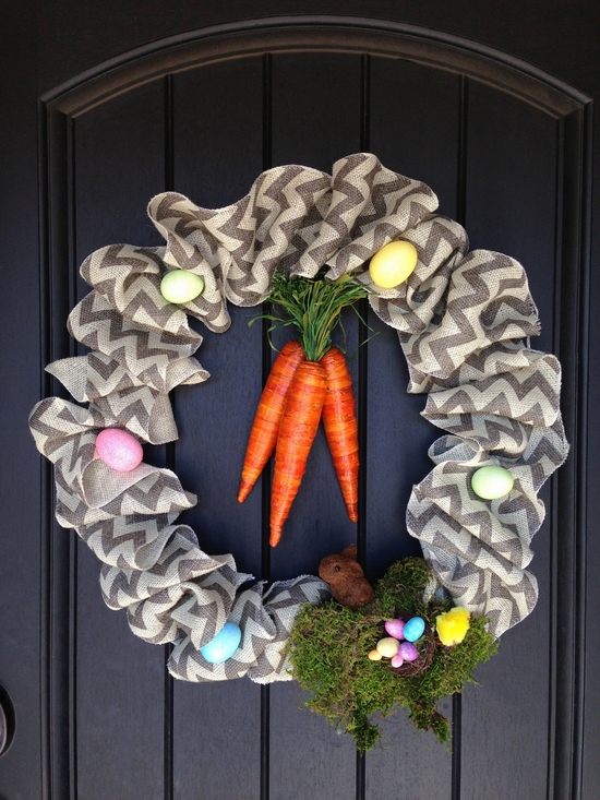 DIY easter wreath eggs carrots