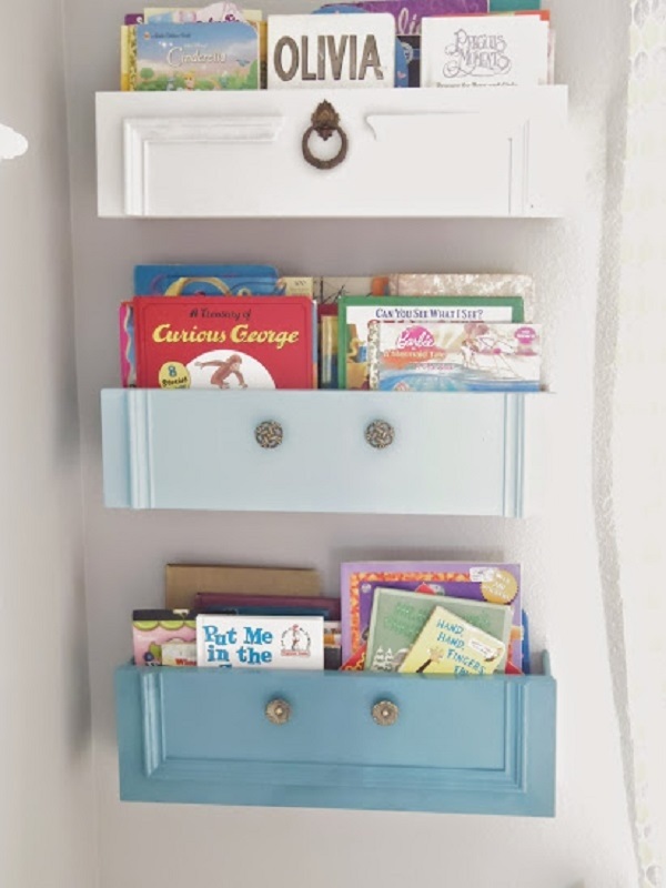 DIY-upcycling-ideas-kitchen drawers kids room shelves