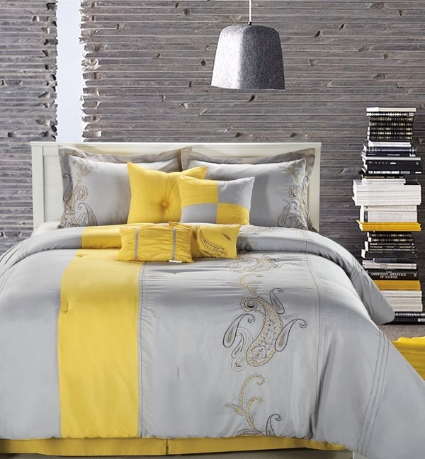 Grey And Yellow Bedroom Interior Trendy Color Scheme For Your Home - Yellow And Grey Home Decorating Ideas