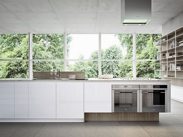 Modern modular kitchen island built in ovens