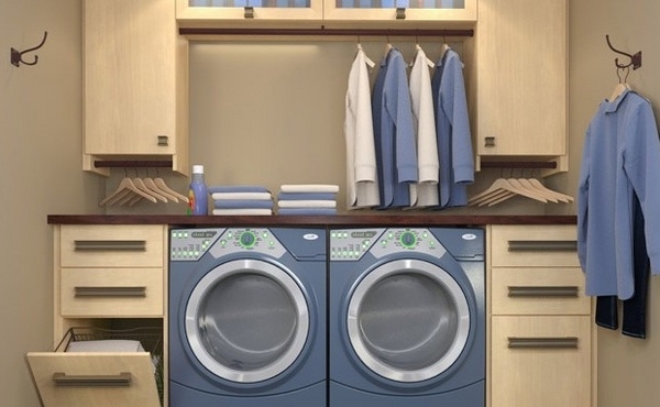 Modern small wooden cabinets laundry organizing systems
