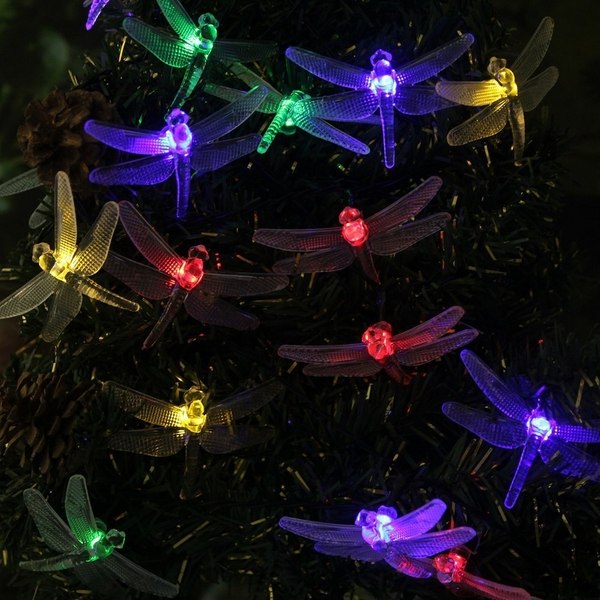 Solar LED string dragonfly outdoor garden party decor ideas