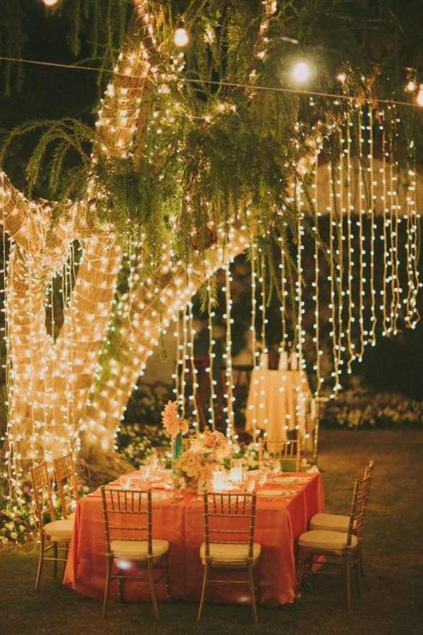 awesome garden party decoration tree lighting
