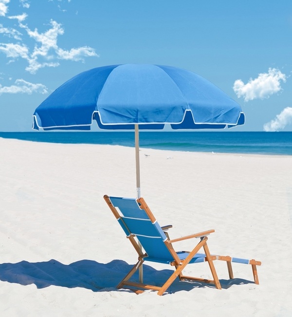 beach accessories blue umbrella beach chair