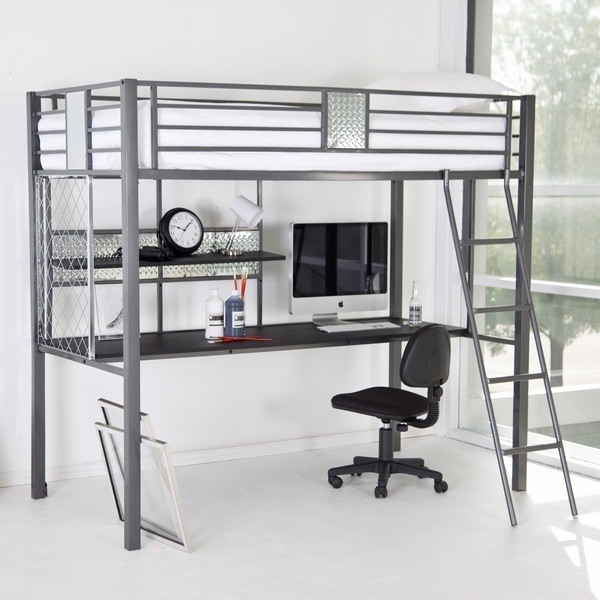 Functional Teen Room Furniture Ideas Metal Bunk Bed And Desk Combo