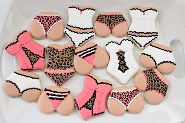 bridal shower lingerie shower ideas food menu cute cookies 