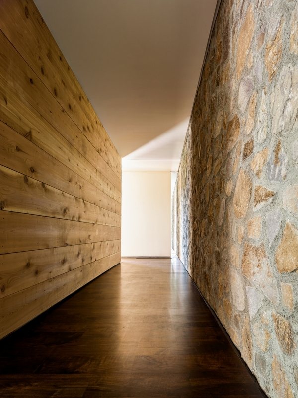 cedar wood wall natural stone wall modern interior design