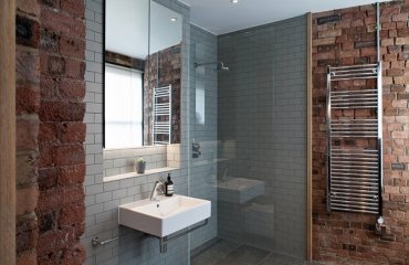 contemporary-bathroomwalk-in-shower-glass-partition-exposed-bricks