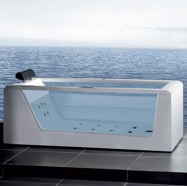 contemporary-freestanding-whirlpool-tub-glass sides rectangular shape