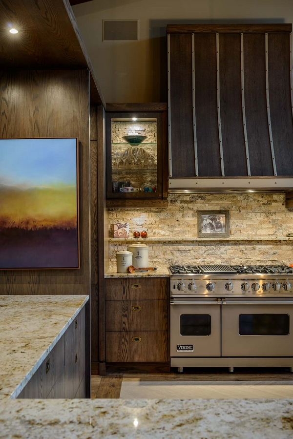 contemporary kitchen rustic touch stone wall kitchen backsplash ideas