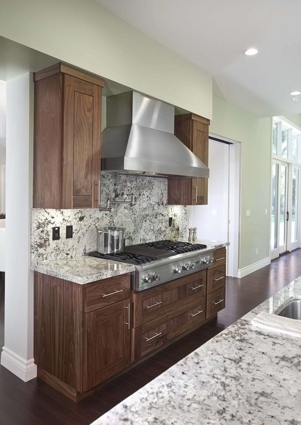 contemporary-kitchen-wood-cabinets-granite-countertops-and-backsplash