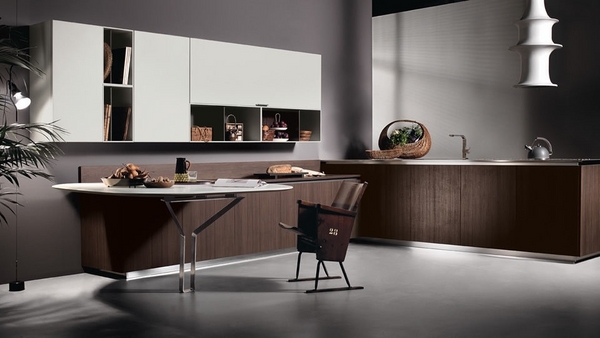 contemporary kitchen wood stainless steel modular cabinets
