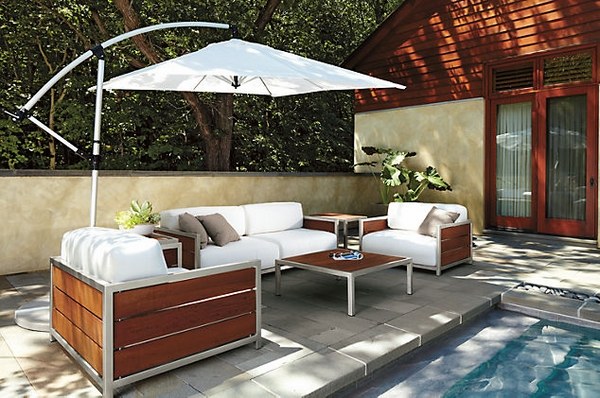 contemporary patio sun protection off set square shape