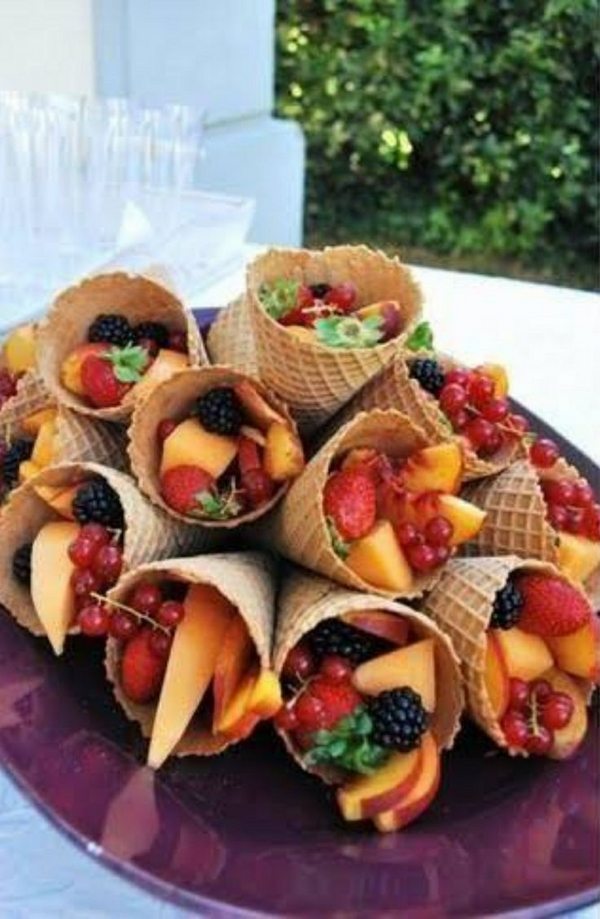cool wedding shower food ice cream cones 