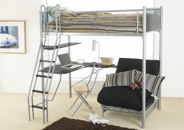 Metal Bunk Bed And Desk Combo, Loft Bed With Desk Ideas