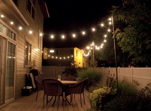 diy outdoor string patio lighting patio decoration