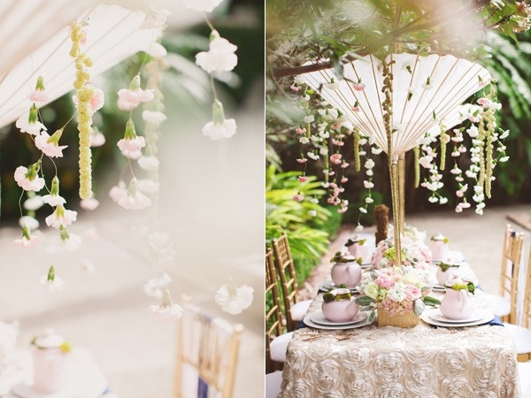 elegant bridal shower stylish table decoration fresh flowers