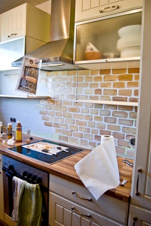 painted backsplash white cabinets kitchen decor ideas