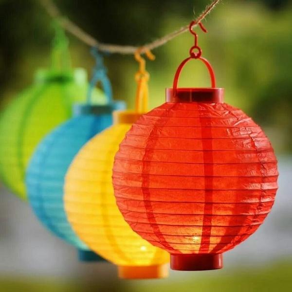 festive garden decoration outdoor paper lanterns
