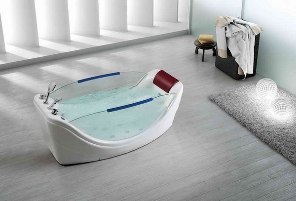 freestanding-whirlpool-tub-oval shape glass sides