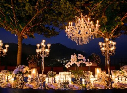 garden-wedding-party-outdoor-entertaining-lighting-ideas-crystal-chandeliers-table-lighting