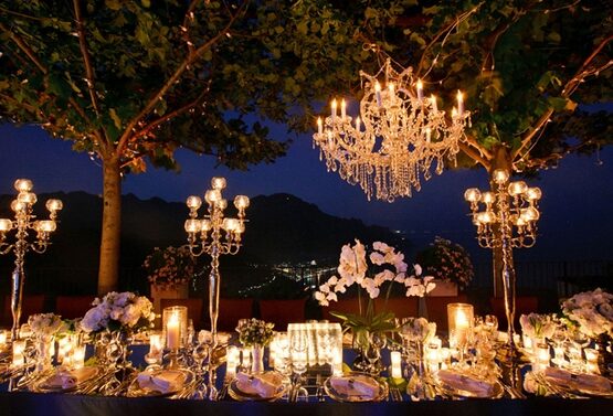 garden-wedding-party-outdoor-entertaining-lighting-ideas-crystal-chandeliers-table-lighting