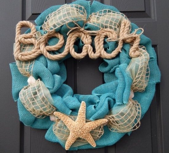 gorgeous-summer-burlap-wreath-seashell-rope-easy-DIY-wreath-ideas