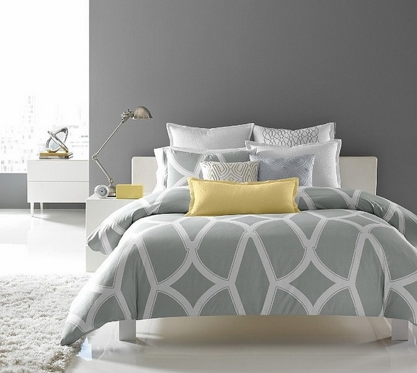 contemporary bedroom design light gray shades