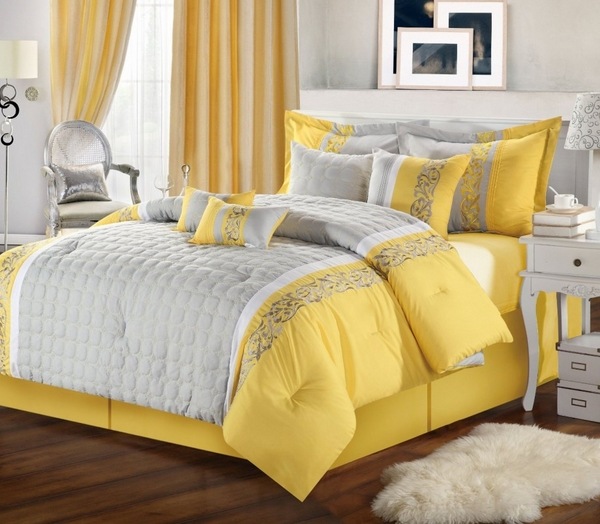 grey and yellow bedding set bedroom decorations ideas s
