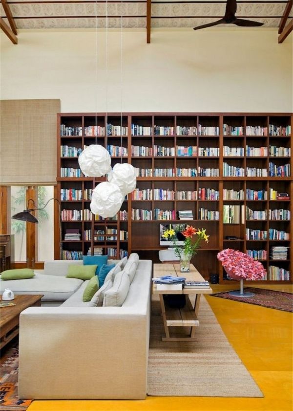 home lfurniture ideas wooden wall bookshelves large sofa 
