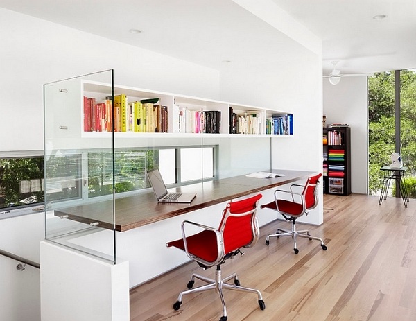 home-office-ideas-natural-light-white-shelf-glass-wall