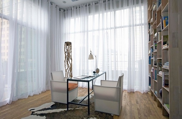home-office-lighting-natural-light-curtains white office chairs