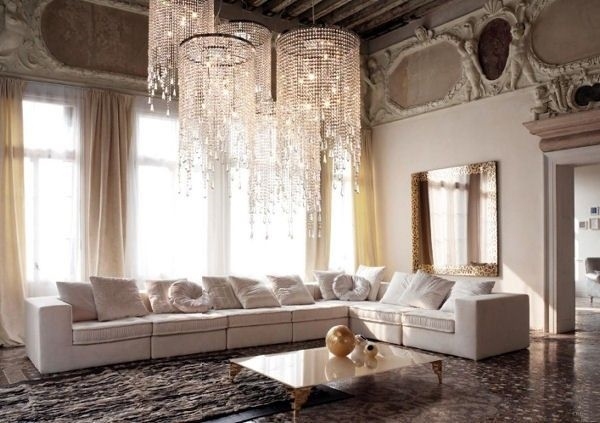 living room decor ideas centerpiece ideas spectacular chandeliers white sectional sofa