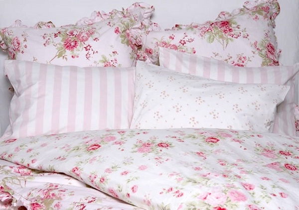 sets white pink stripes floral prints