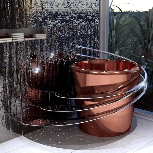 luxury soaking tub copper contemporary bathroom furniture