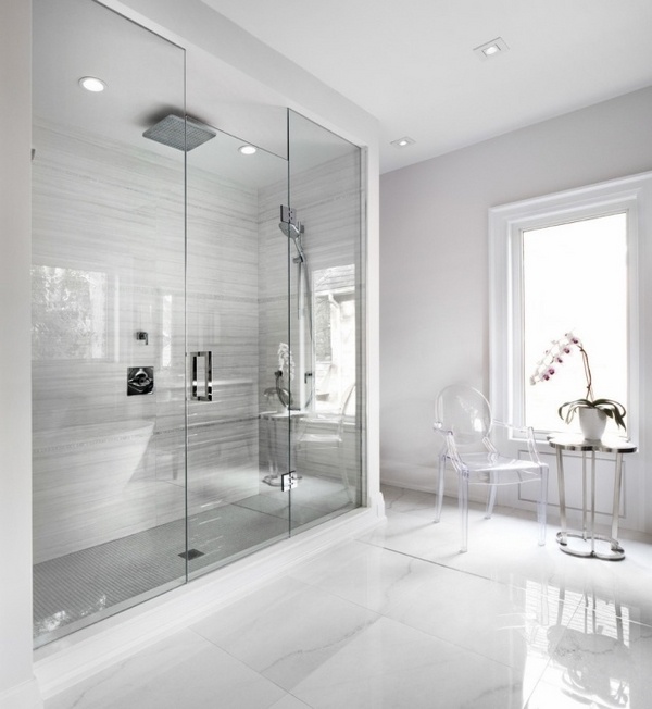minimalist-bathroom-walk-in-shower-ideas-glass wall gray wall tiles