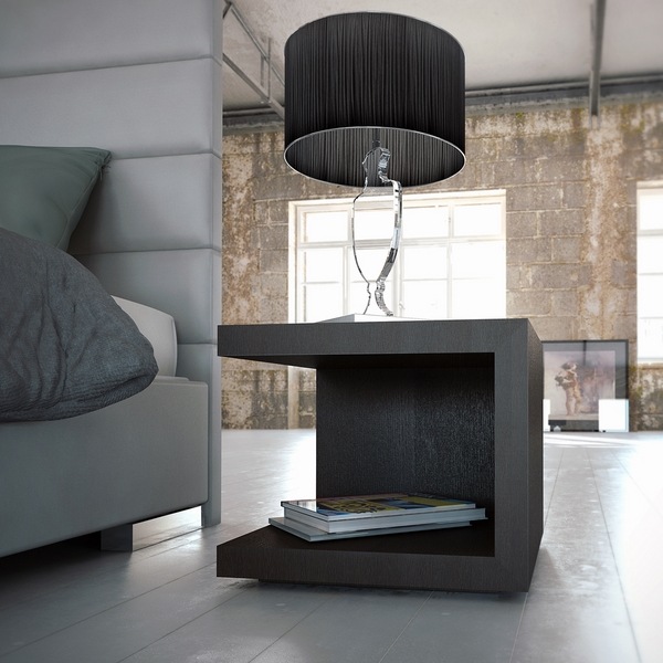 minimalist nightstands black cube