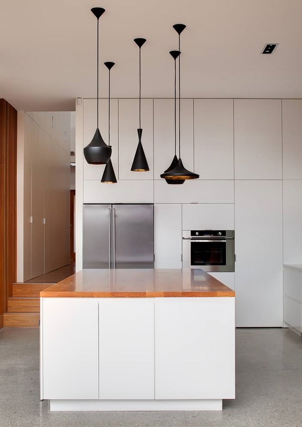 minimalist design white kitchen black 