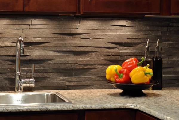 modern kitchen under cabinet lighting stone tile backsplash