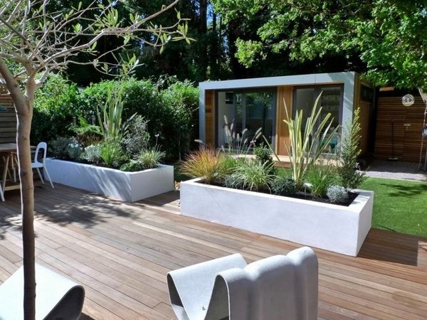 modern patio design herb garden ideas wooden deck